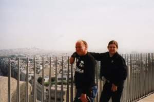 Dave and Herbie up the arc de thingy