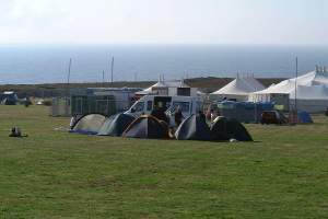 Fans go camping